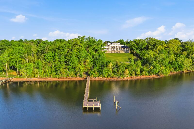 Aerial view of River View Estate over the Potomac