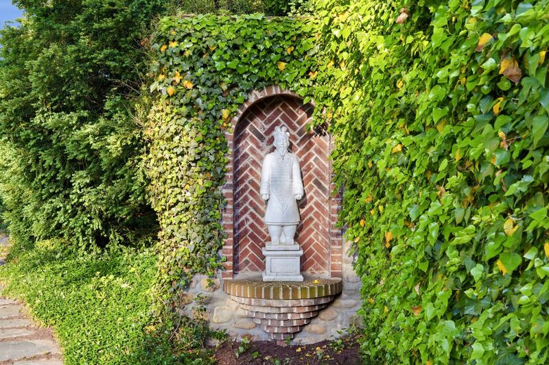 Formal parterre gardens with reflecting pools