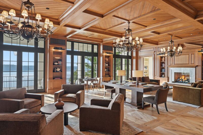 Great room with cathedral cedar ceilings